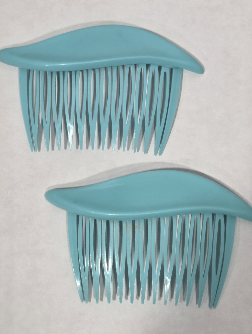 Goody Vintage 80s 90s Pair Of Teal Blue Side Combs
